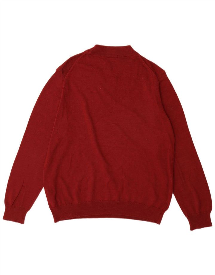 Maglione maglione girocollo da uomo Marks & Spencer grande lana merino rossa