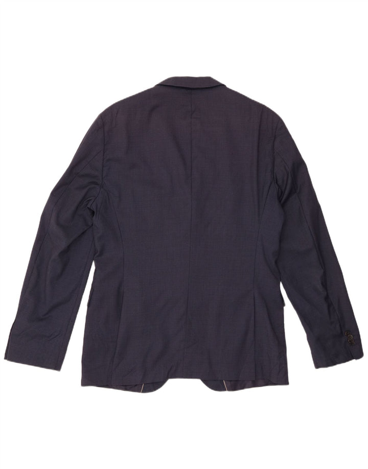 Giacca blazer da uomo a 2 bottoni HUGO BOSS EU 52 XL blu navy a quadri in lana