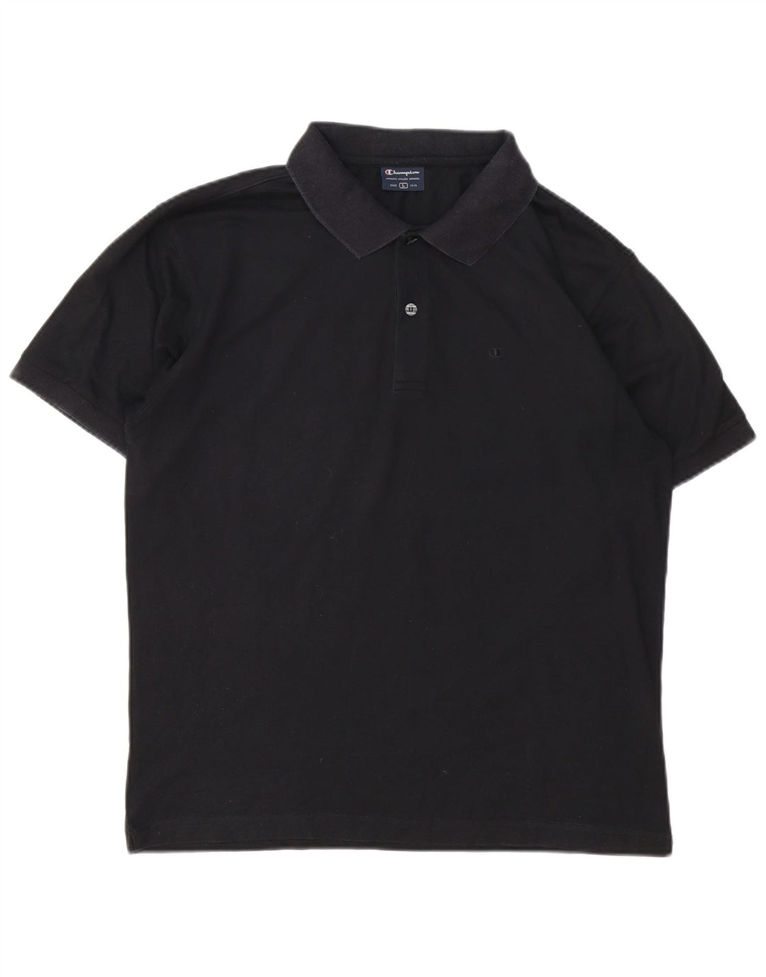 Polo da uomo Champion grande in cotone nero