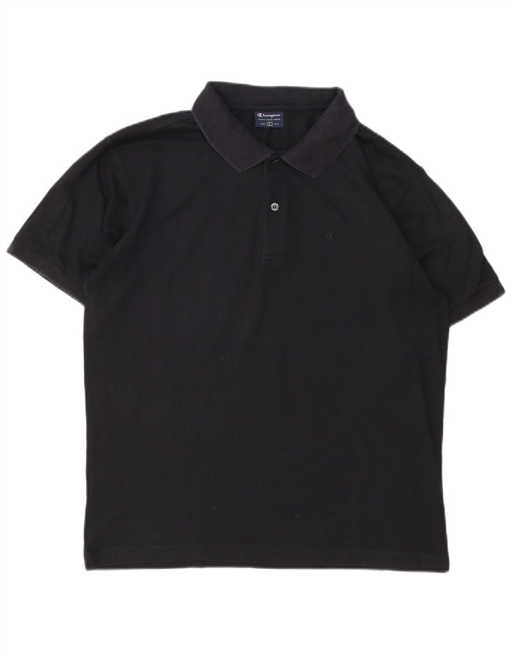 Polo da uomo Champion grande in cotone nero