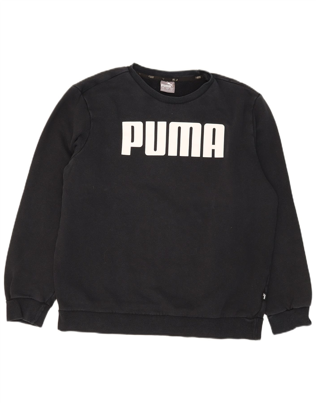 Felpa grafica da uomo Puma Maglione grande in cotone nero