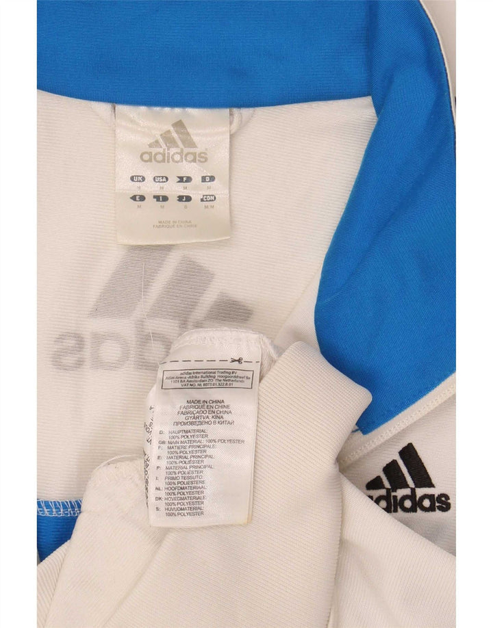 Giacca da uomo con grafica grafica Adidas, giacca in poliestere color block bianco medio