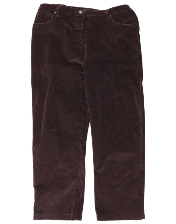 Pantaloni dritti da donna in velluto a coste Cotton Traders UK 16 Large W36 L27 Marrone