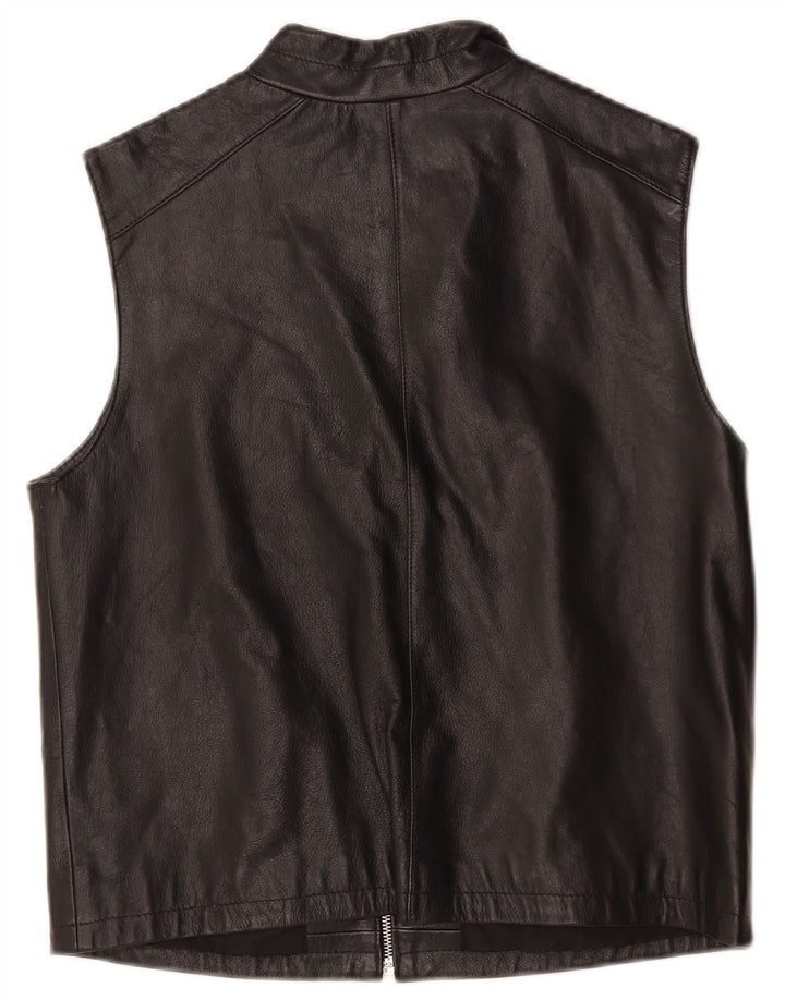 Gilet In Pelle Donna Conbipel IT 44 Medio Nero