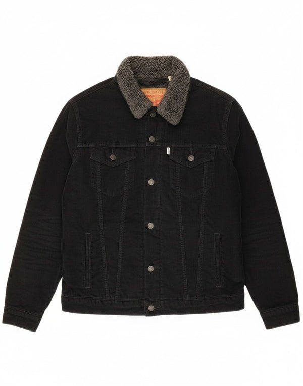 Levi's Giacca da uomo in velluto a coste Sherpa UK 40 grande cotone nero