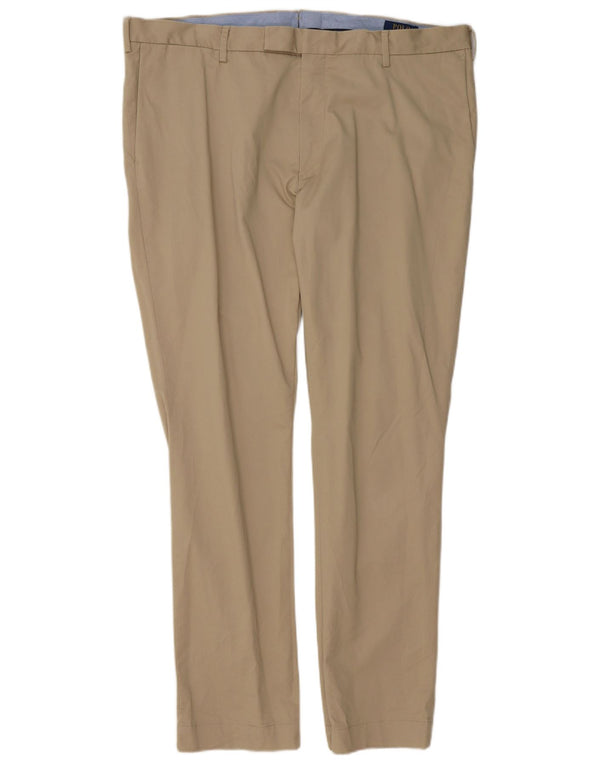 Pantaloni chino slim fit elasticizzati da uomo Polo Ralph Lauren W40 L32 in cotone beige
