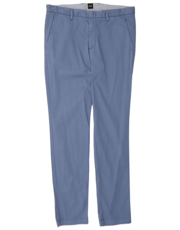 Pantaloni chino slim da uomo Hugo Boss W32 L32 cotone blu
