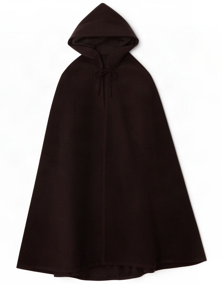 Cappotto vintage da donna con mantella con cappuccio Taglia unica Nero