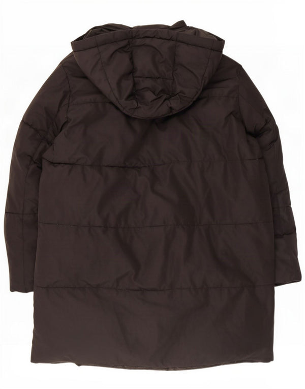 Cappotto imbottito ampio con cappuccio da uomo Zara UK 34 XS poliestere nero
