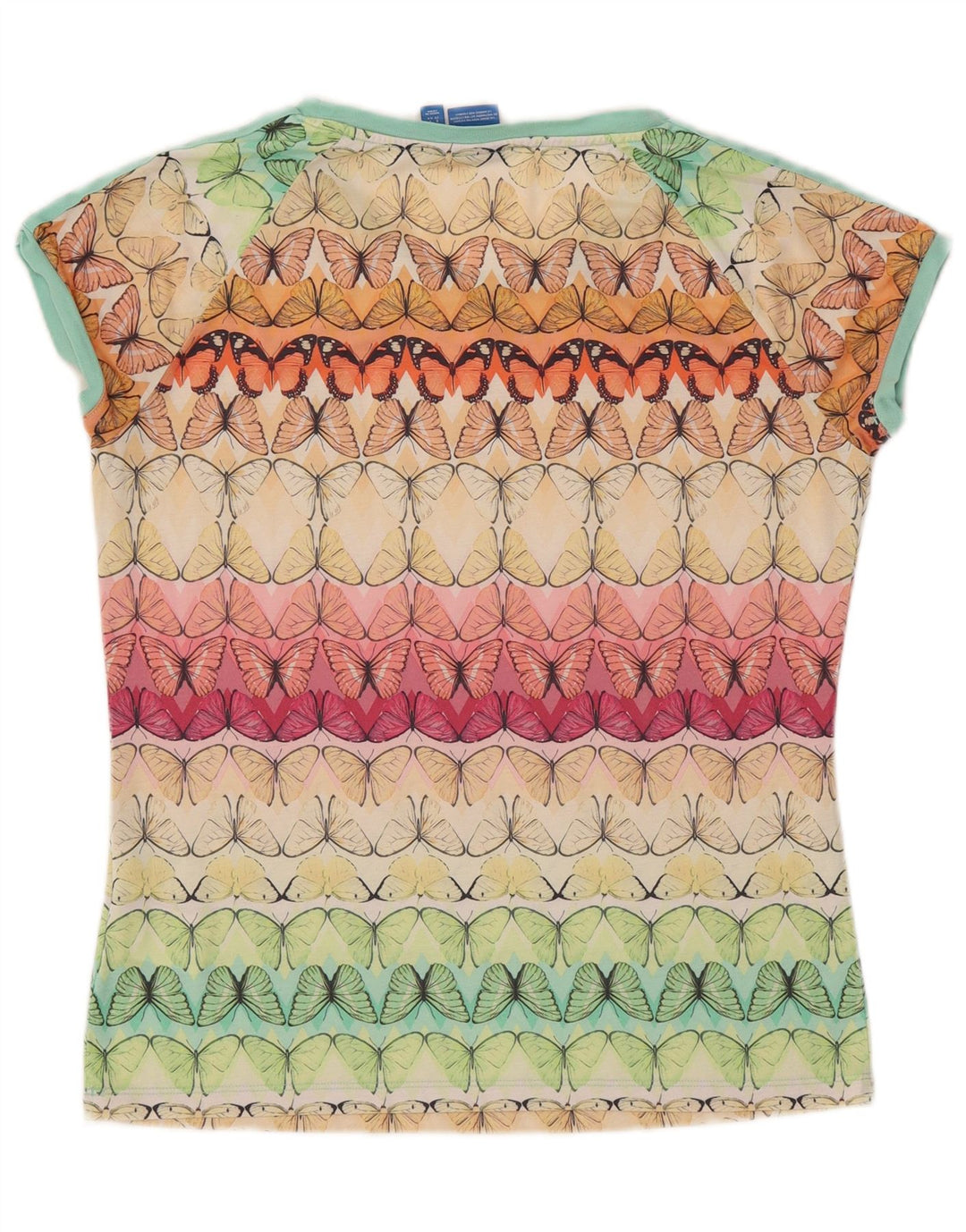 T-shirt grafica da donna ADIDAS Top UK 12 farfalla multicolore media
