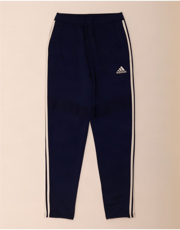 Pantaloni da tuta da uomo Adidas Small in poliestere blu navy