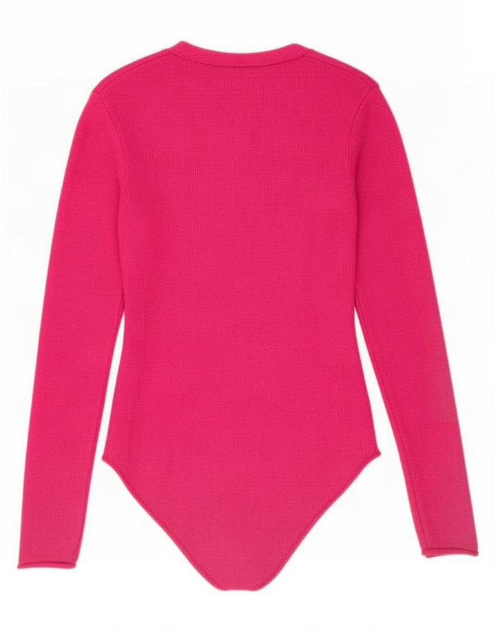 Body in maglia da donna Zara UK 8 Small rosa in viscosa