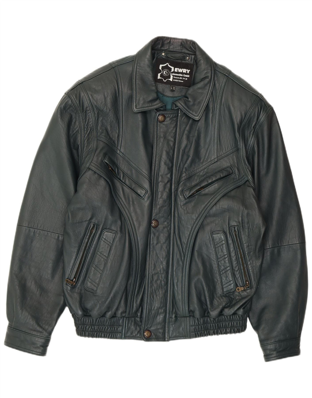 Giacca in pelle da uomo VINTAGE EU 56 3XL Pelle verde