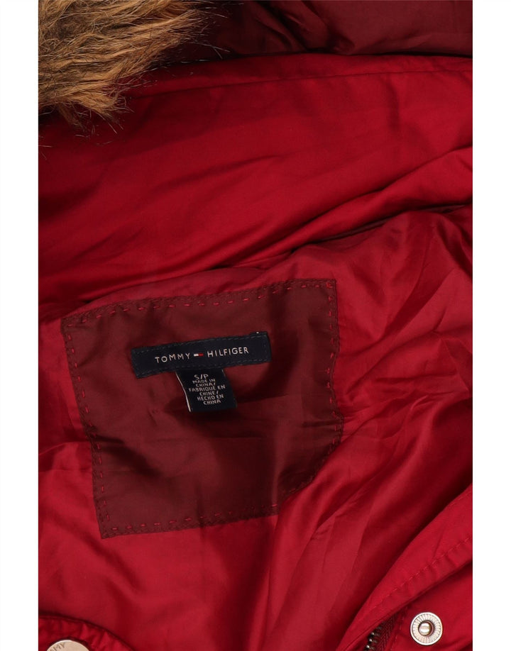 Giacca imbottita con cappuccio da donna Tommy Hilfiger UK 10 Small Rosa Poliestere