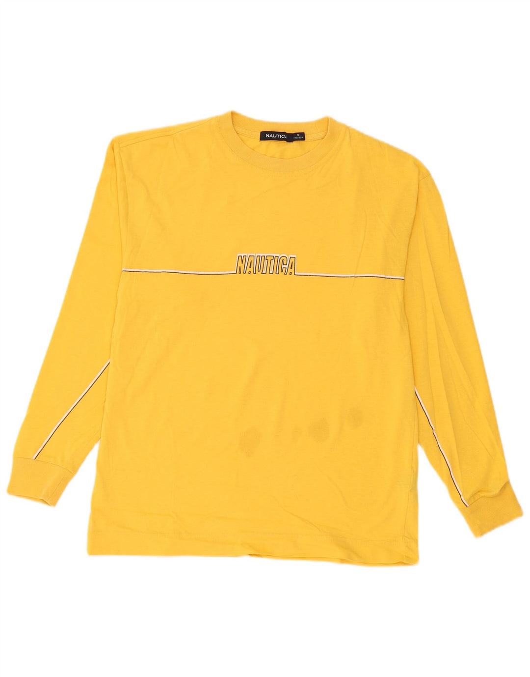 Nautica Top grafico da uomo a maniche lunghe in cotone giallo piccolo