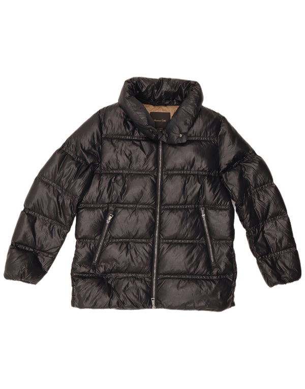 Massimo Dutti Womens Oversized Padded Jacket UK 10 Small Black Nylon