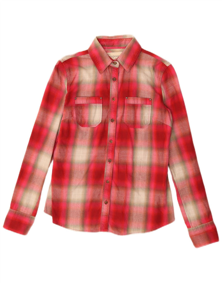 Camicia da donna AEROPOSTALE UK 10 in cotone a quadri rossi piccoli
