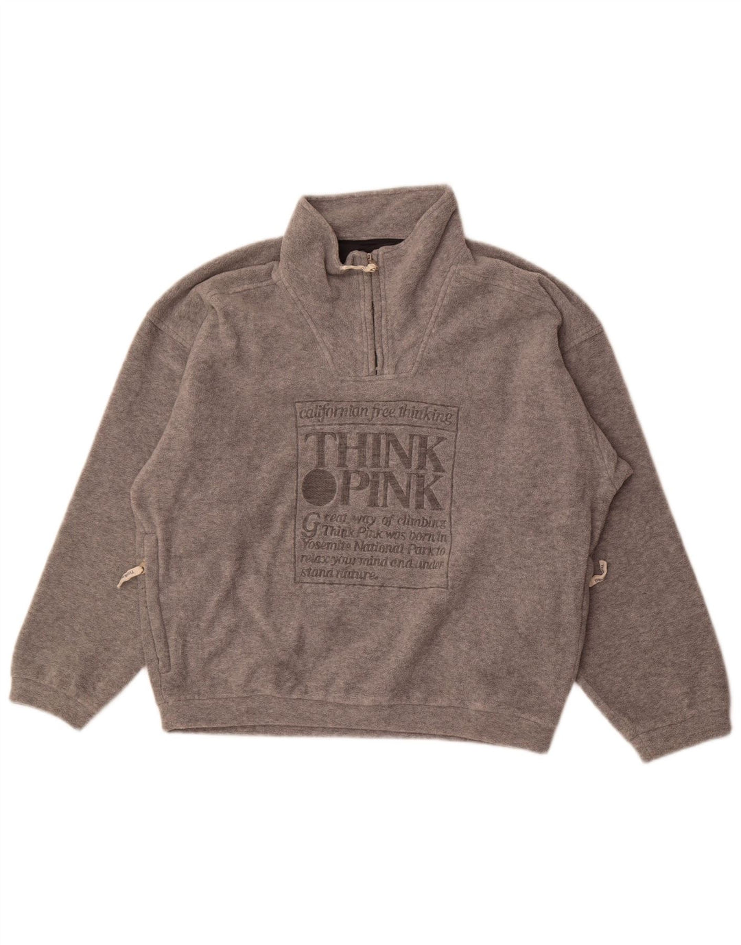 Think Pink Maglione in pile con grafica oversize da donna UK 14 Grigio medio chiazzato