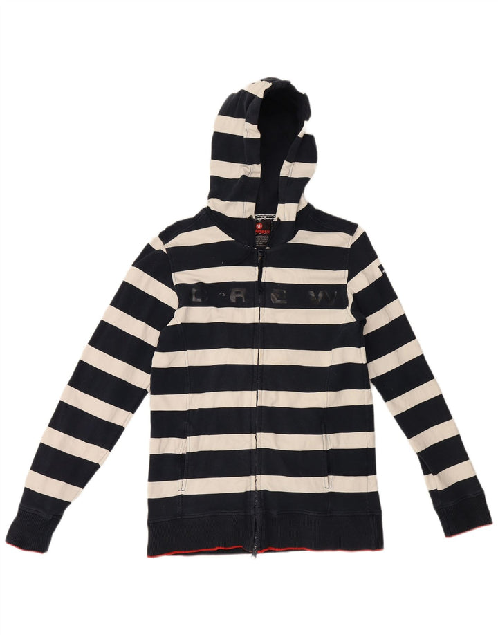 Maglione con cappuccio e zip da donna Murphy & Nye UK 12 medio a righe blu navy