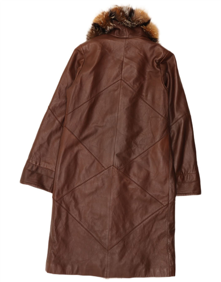 Cappotto in Pelle Donna Anna Paola IT 44 Marrone Medio