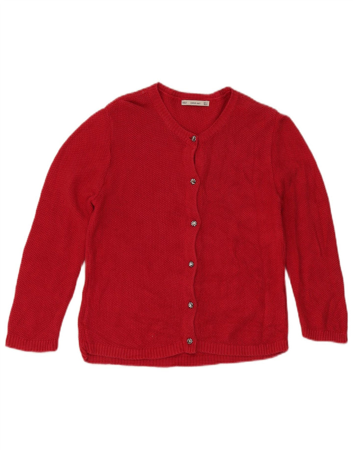 Maglione cardigan da donna Zara UK 10 piccolo rosso in viscosa