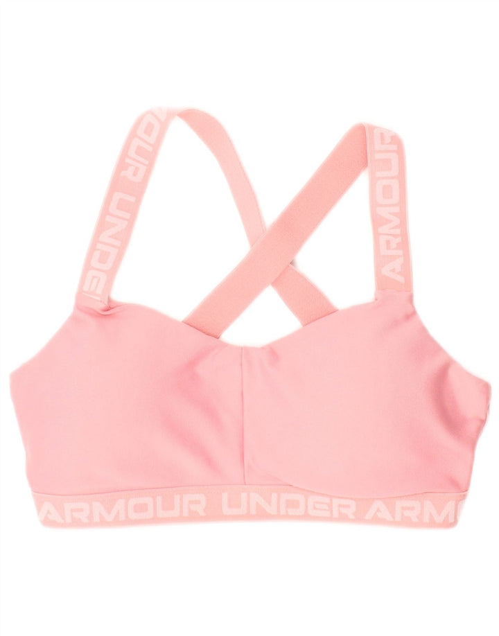 Top grafico da donna Under Armour piccolo/medio rosa colorblock sportivo