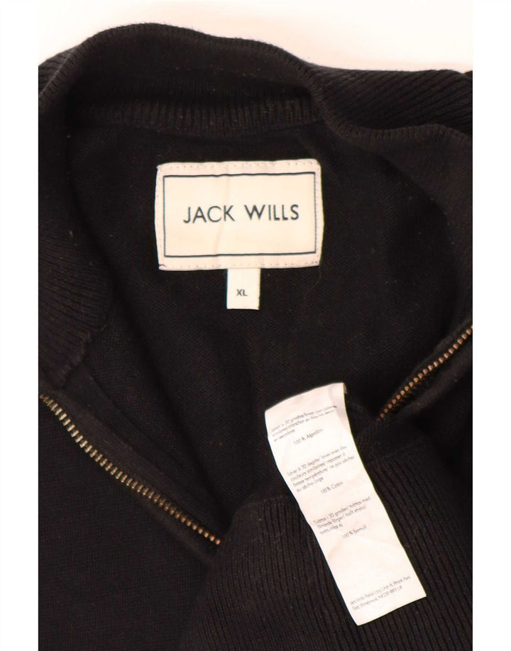 Maglione maglione con zip da uomo Jack Wills XL in cotone nero