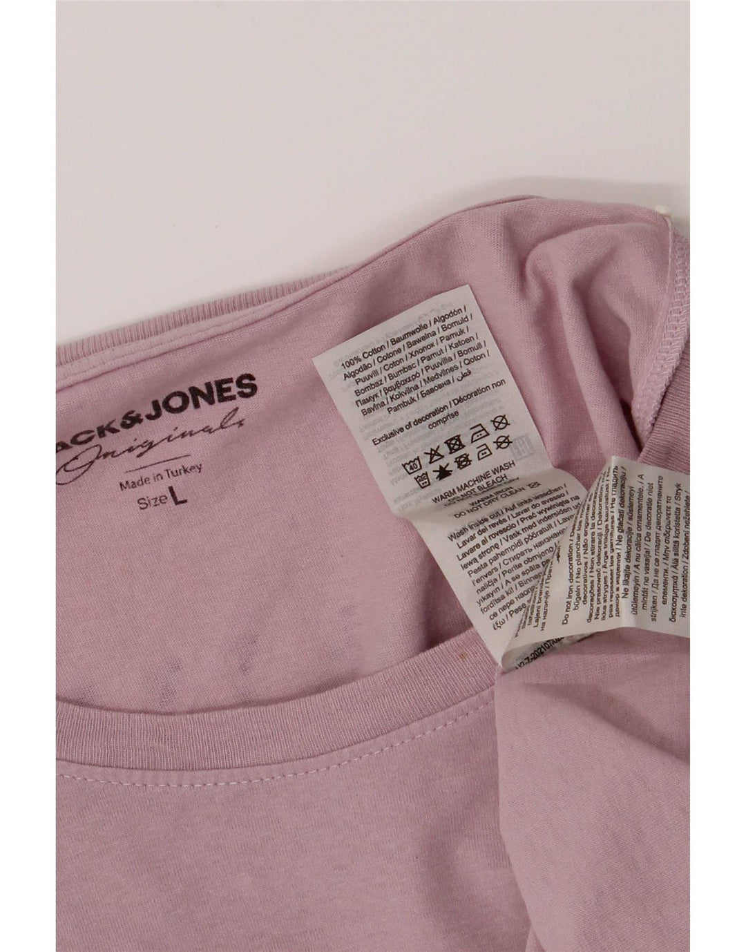 Jack & Jones T-shirt grafica da uomo grande in cotone rosa