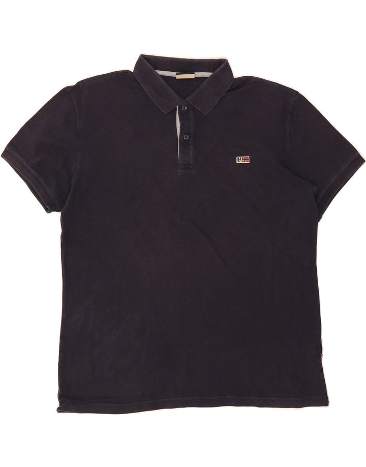 NAPAPIJRI Mens Polo Shirt XL Navy Blue Vintage Napapijri and Second-Hand Napapijri from Messina Hembry 