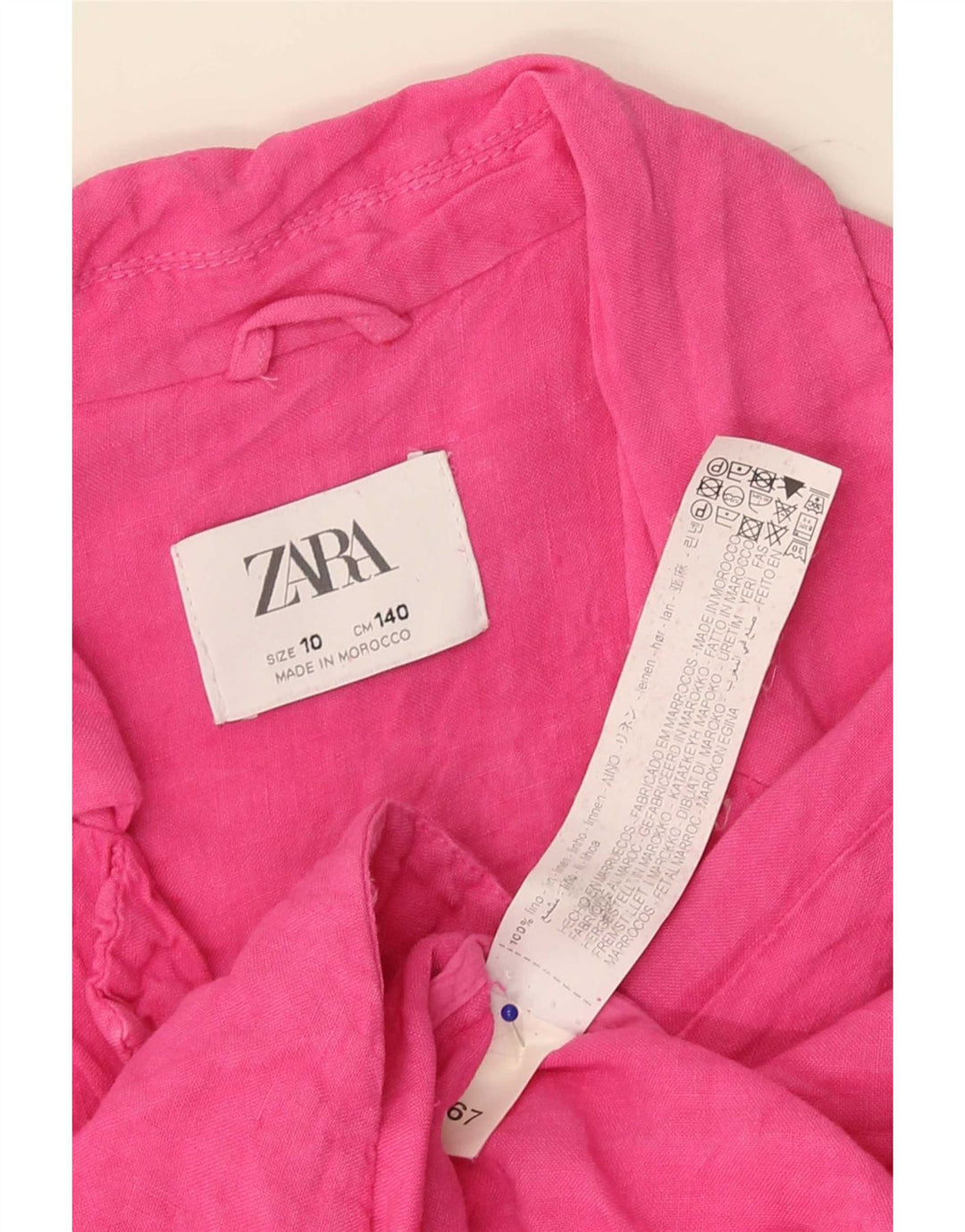 Giacca blazer a 2 bottoni per ragazze Zara 9-10 anni in lino rosa
