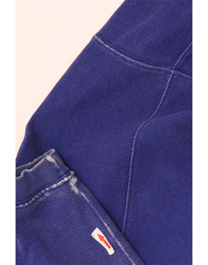 Crew Clothing Felpa da uomo con collo con zip, maglione grande, cotone blu