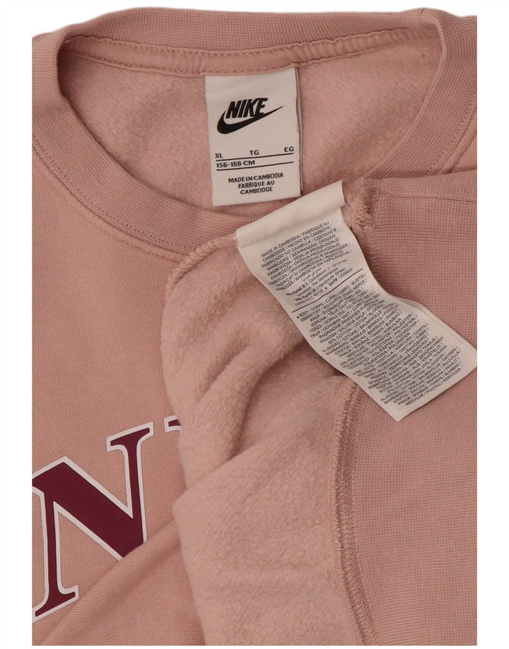 Felpa con grafica oversize NIKE per ragazze 13-14 anni XL in cotone rosa