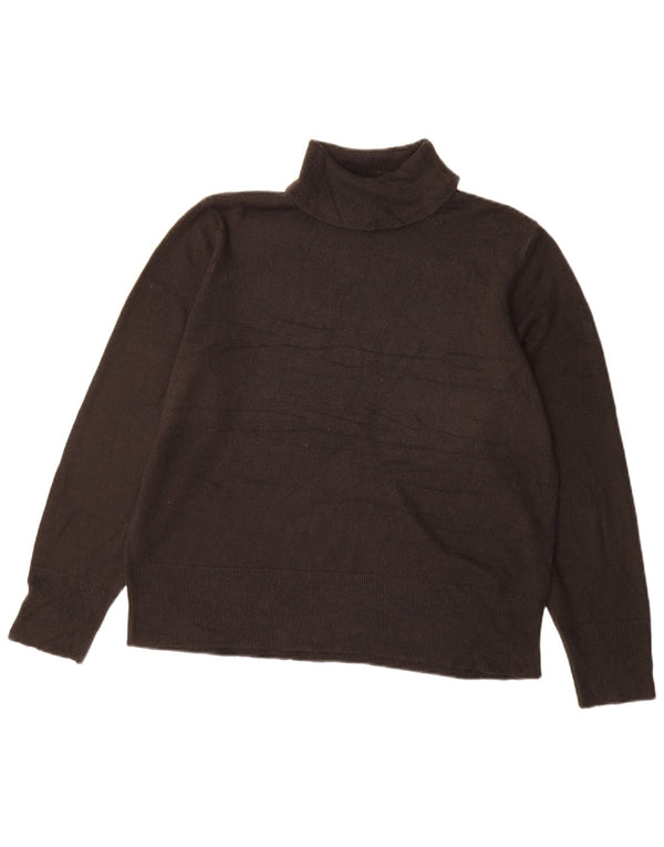 Maglione maglione a collo alto da donna Marks & Spencer UK 18 XL acrilico nero