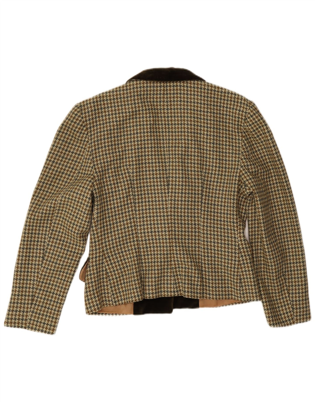 Giacca blazer vintage da donna a 1 bottone EU 38 pied de poule beige medio