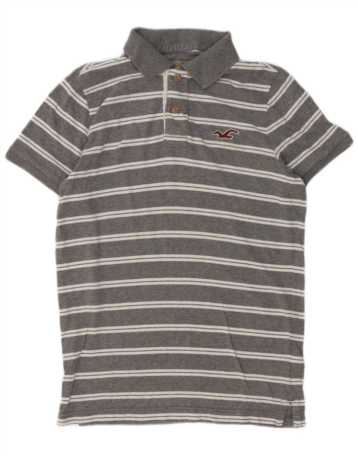 Polo da uomo Hollister in cotone grigio medio