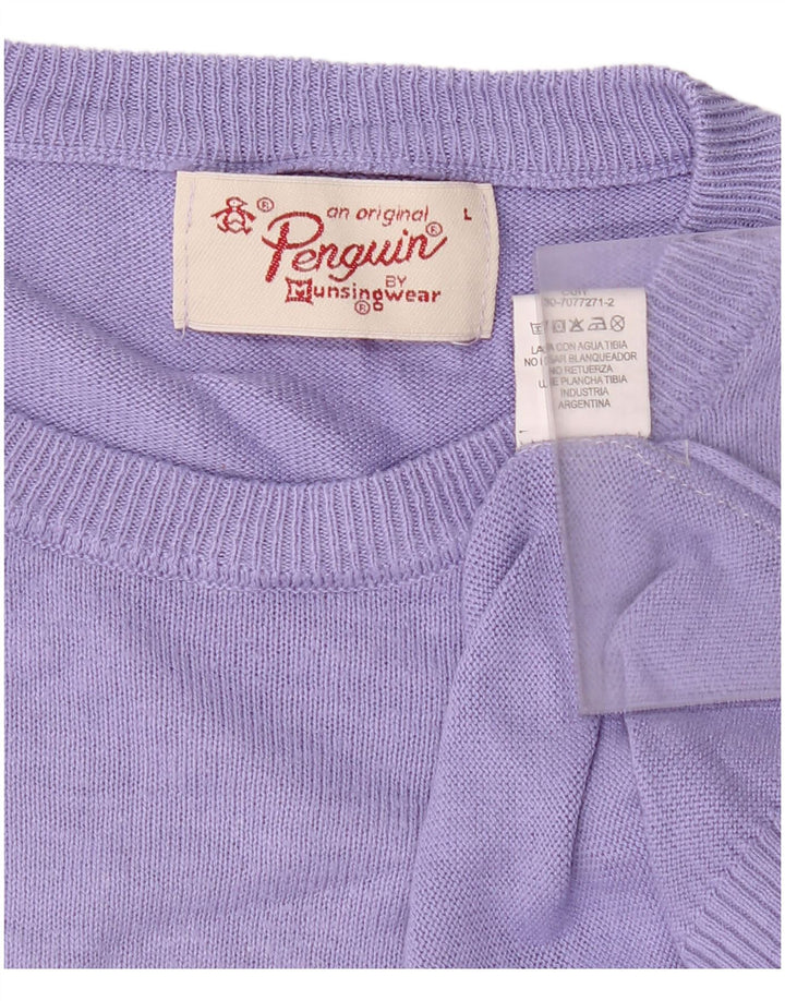 Penguin Uomo Girocollo Maglione Maglione Grande Viola