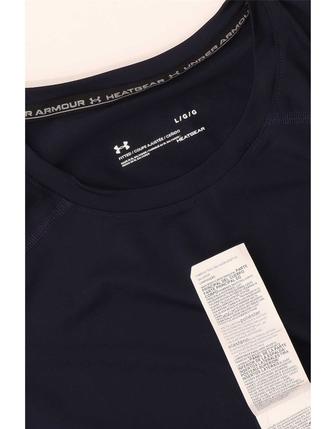 T-shirt Under Armour da uomo Heat Gear Top grande in poliestere blu navy