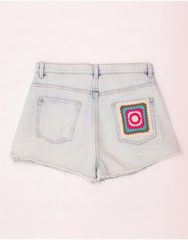Pantaloncini di jeans a vita alta da bambino Benetton 13-14 anni 3XL W30 cotone blu