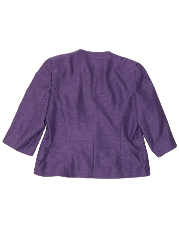 Giacca blazer da donna a 1 bottone con maniche a 3/4 Jacques Vert UK 16 grande viola