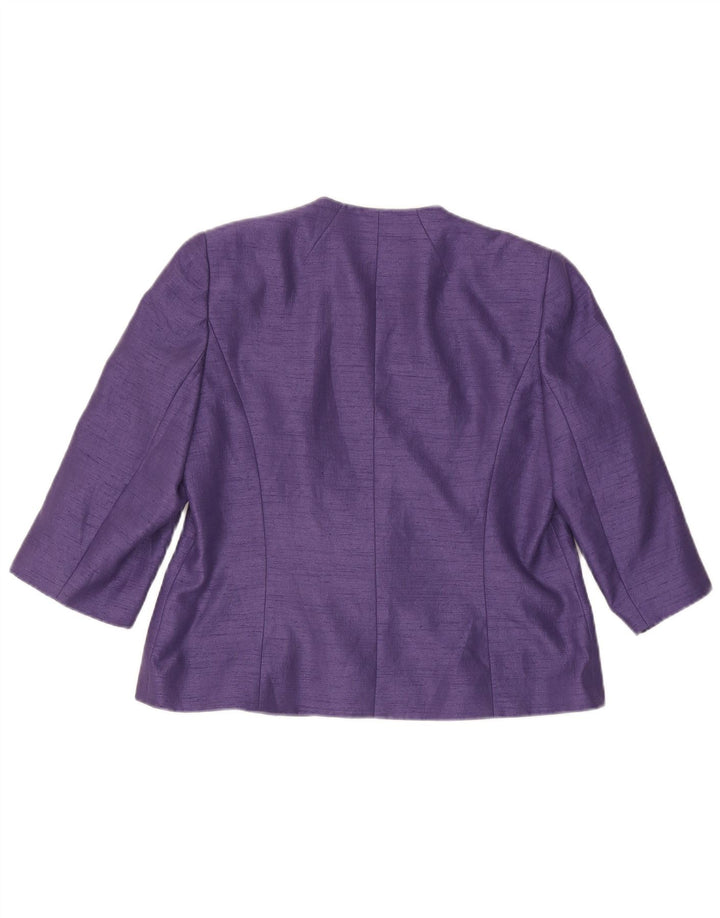Giacca blazer da donna a 1 bottone con maniche a 3/4 Jacques Vert UK 16 grande viola
