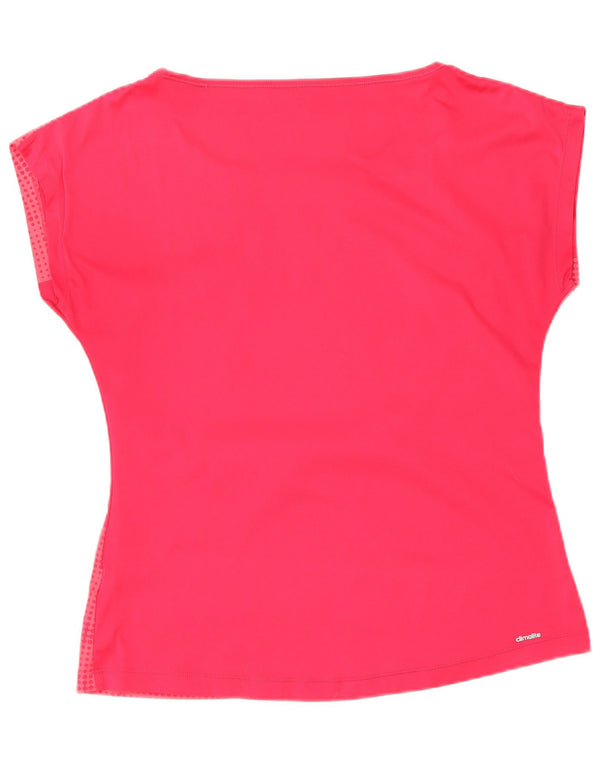 T-shirt Adidas Climalite da donna Top UK 12/14 Rosa medio maculato