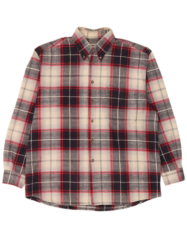Camicia in flanella da uomo Rodrigo XL in cotone a quadri blu navy
