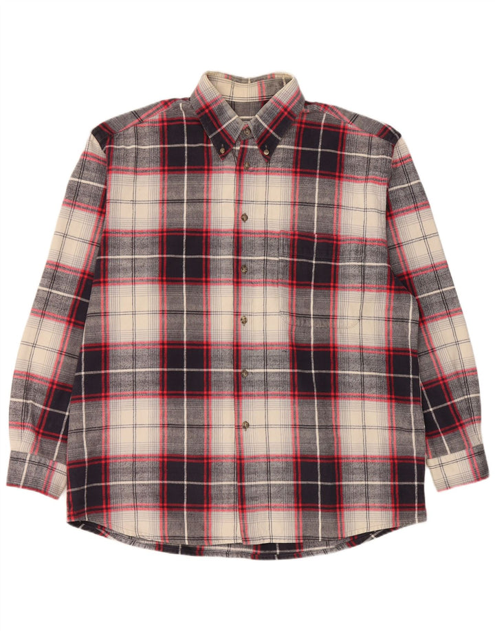Camicia in flanella da uomo Rodrigo XL in cotone a quadri blu navy