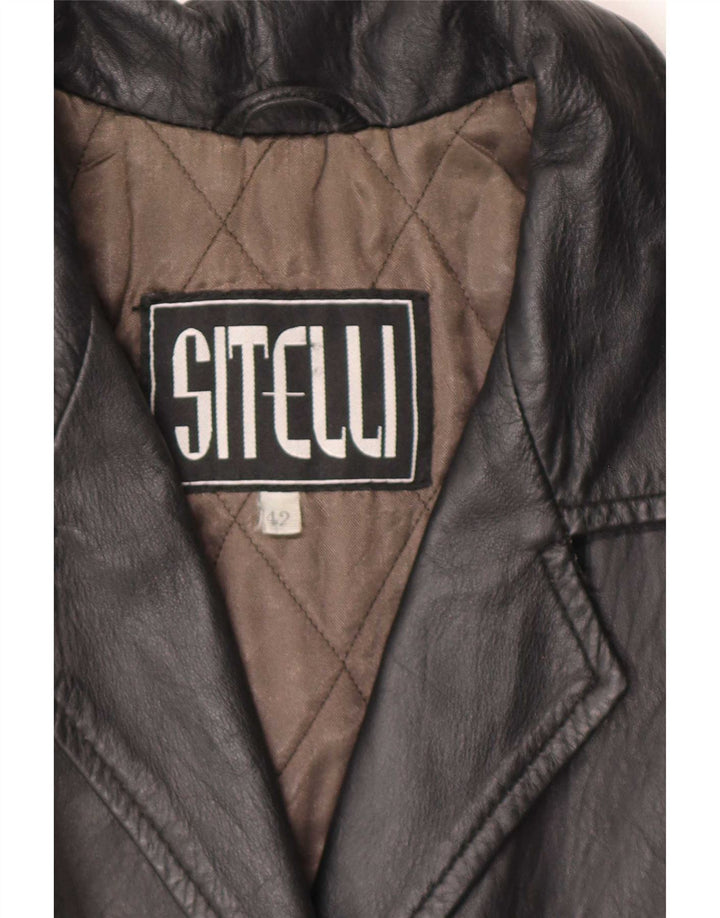 Cappotto in Pelle Donna Sitelli IT 42 Medio Nero