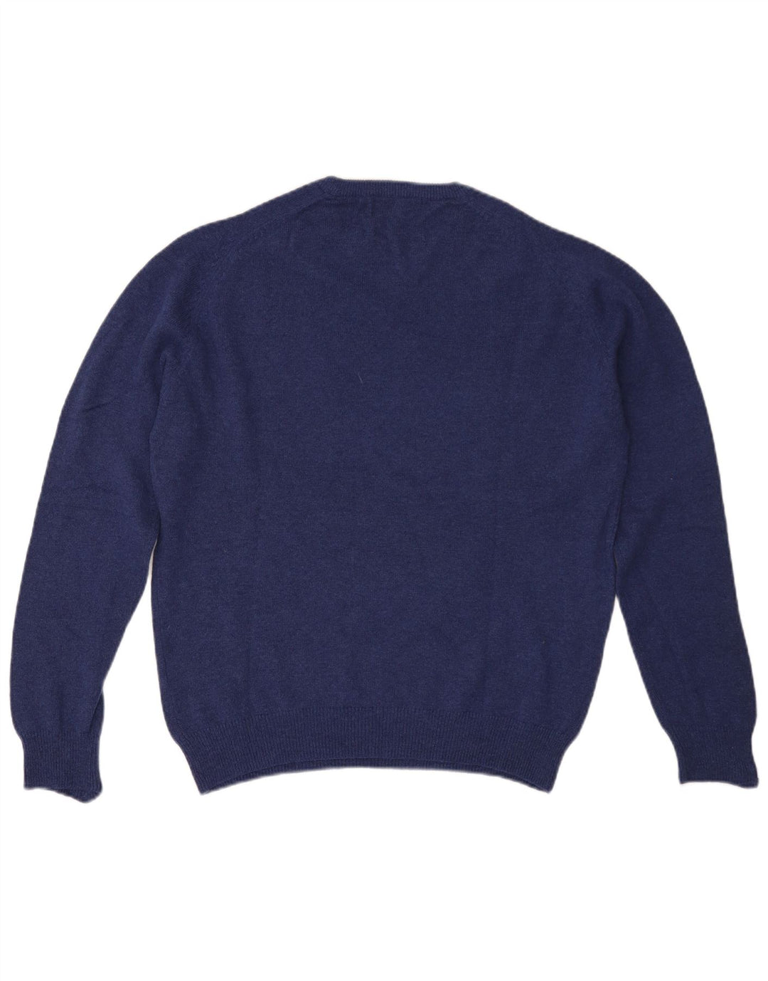 Maglione maglione girocollo da uomo Marks & Spencer vestibilità regolare in lana blu medio