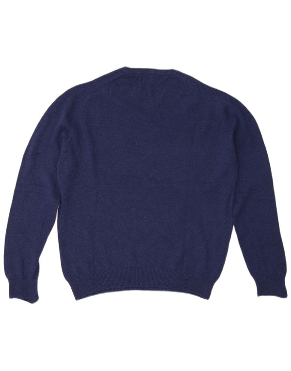 Marks & Spencer Mens Regular Fit Crew Neck Jumper Sweater Medium Blue Wool