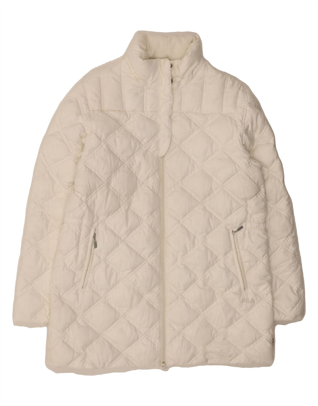FILA Womens Padded Coat UK 14 Medium White Polyester Vintage Fila and Second-Hand Fila from Messina Hembry 