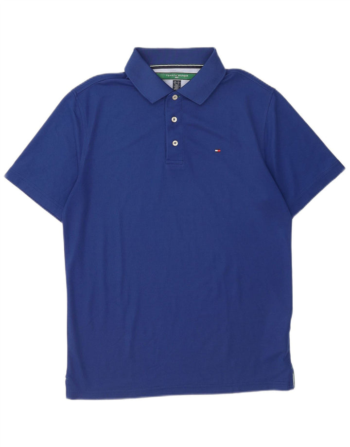 Polo da golf da uomo Tommy Hilfiger in poliestere blu medio