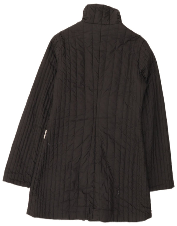 Vintage Womens Padded Coat UK 10 Small Black Polyester