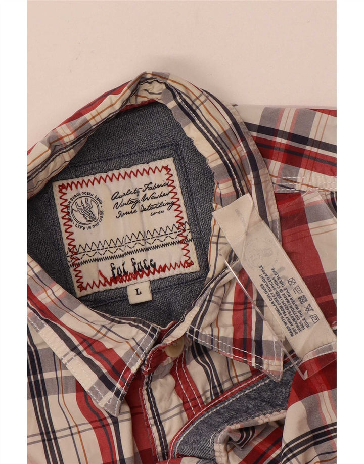 Camicia a maniche corte da uomo Fat Face, cotone a quadri rossi grandi